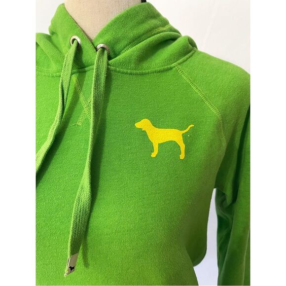 PINK VS Hoodie | Y2K Lime Green Dog Logo & Peace Sign | Size Medium - Picture 4 of 8
